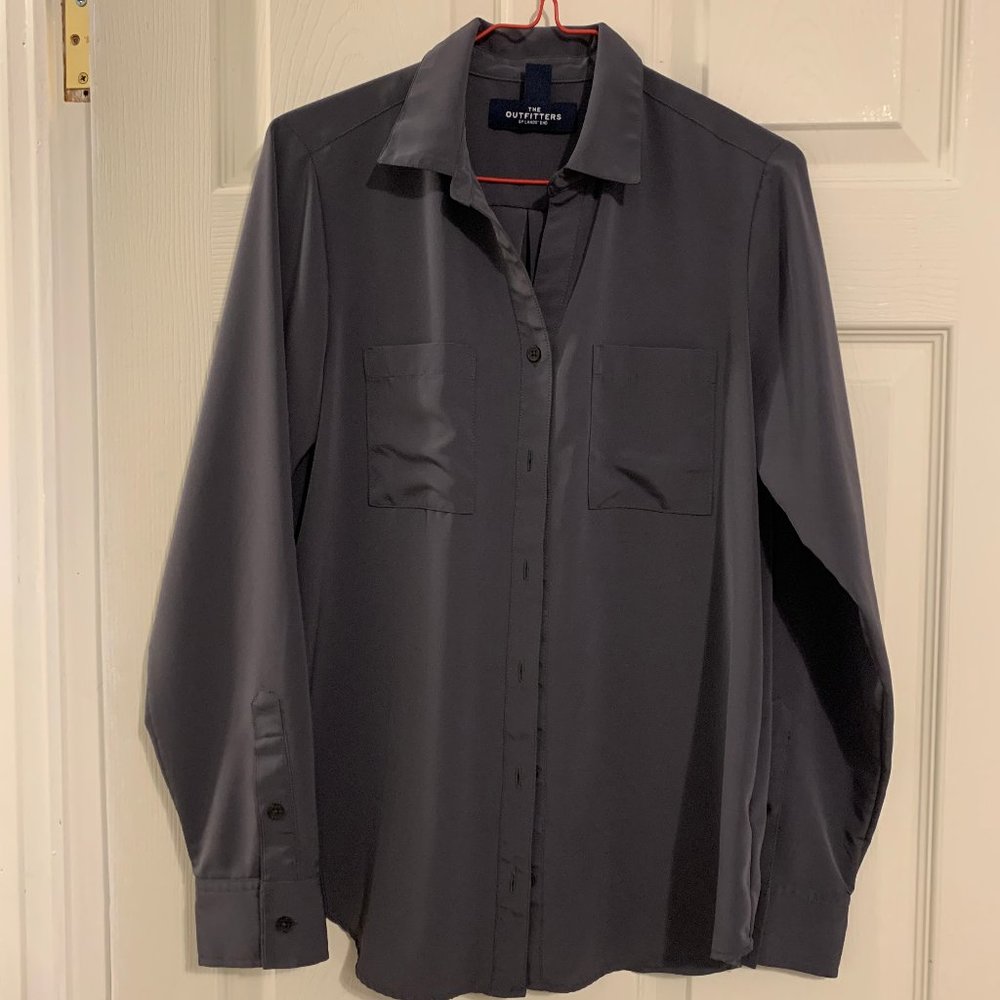gray button down dress shirt